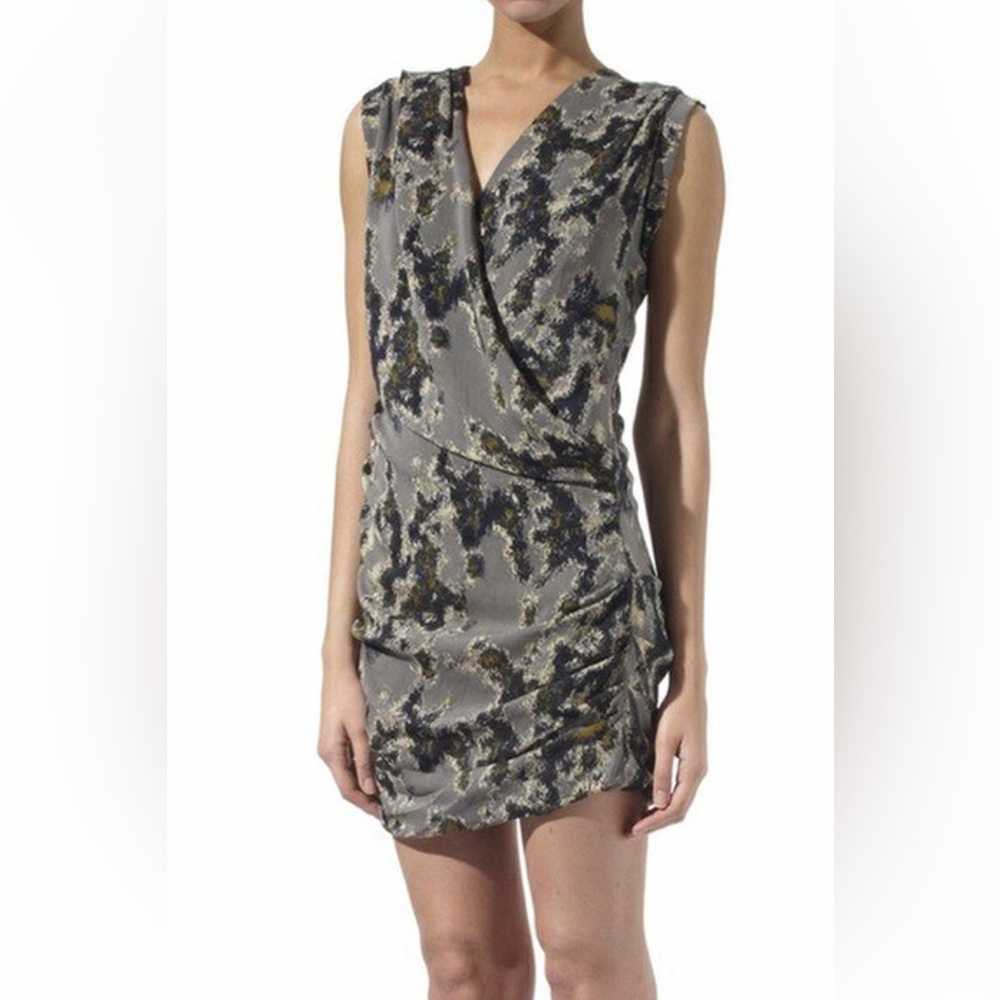 IRO Shana Silk Wrap Ruched Dress 3 boho whimsical vacation holiday workwear